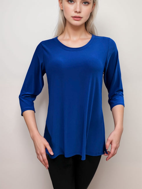 Elegant 3/4-Sleeve Color Shirt - T311